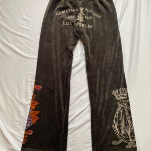 Christian audigier velour track pants